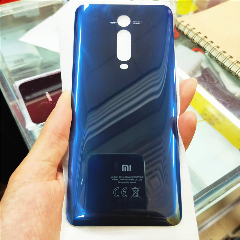 Cover posteriore in vetro per Xiaomi Mi 9T MI9T Pro custodia posteriore per batteria custodia di ricambio Cover posteriore posteriore: Blue-1