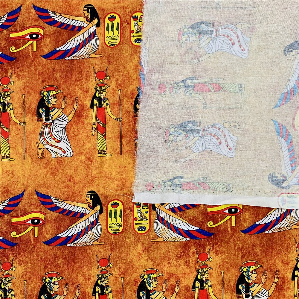 Vintage Mysterieuze Oude Egypte Muurschildering 100% Katoen Naaien Doek Jurk Kleding Textiel Tissue Patchwork