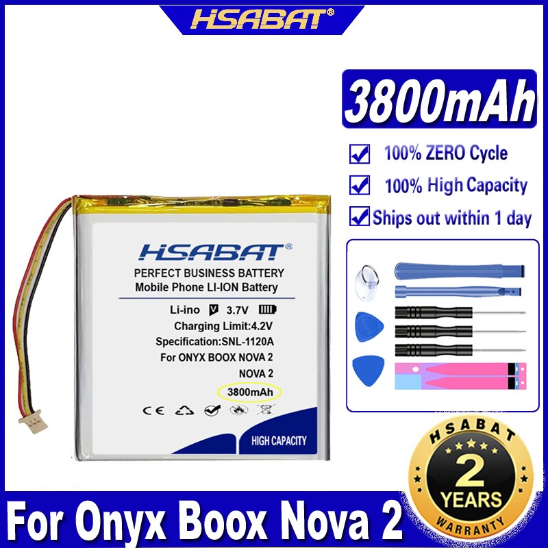 HSABAT Nova 2 3800mAh Batterie für Onyx Boox Nova 2 Nova2 Elektronische Leser Ersatz Akkumulator 3-draht Batterien