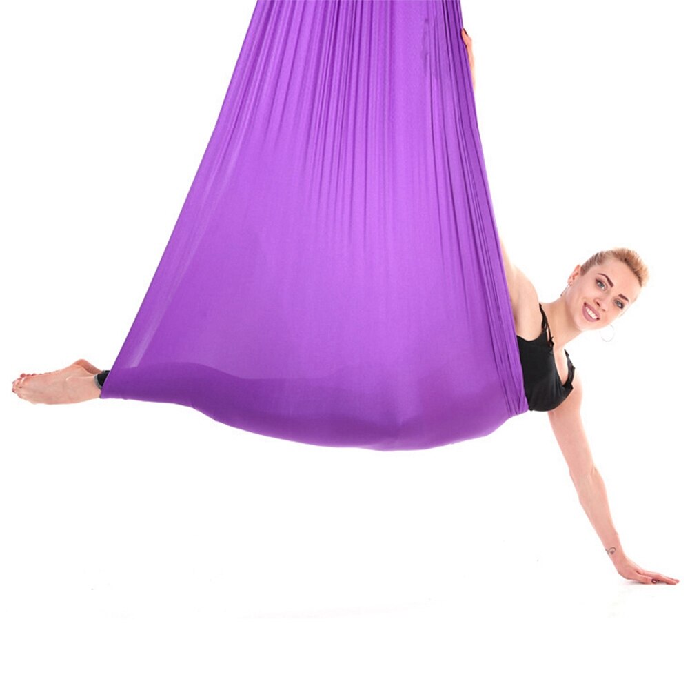 2.8M Yoga Riem Inversie Oefeningen Apparaat Anti-Zwaartekracht Inversie Yoga Therapie Antenne Trapeze Schommel Hangmat Flying Sling Thuis gym: Dark Purple