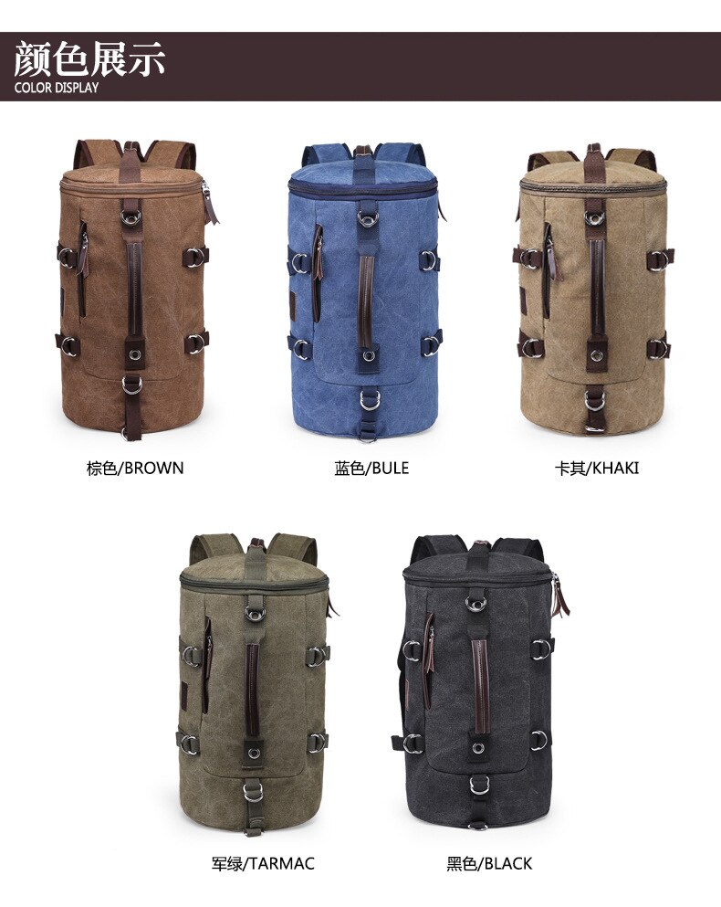 Cross-border for casual shoulder bag large-capacity travel bag retro canvas backpack personality student bag computer bag