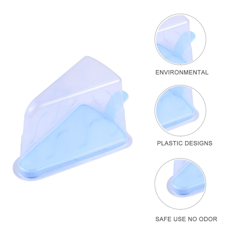 20pcs Small Triangle Cheesecake Box Slice Cake Container Triangle Pie Holder: Blue