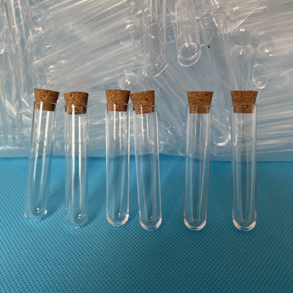 Tubes à essai en plastique Transparent avec bouchons, bouteille de bonbons de fête à fond rond, flacon de mariage, 100 pièces, 12x60mm