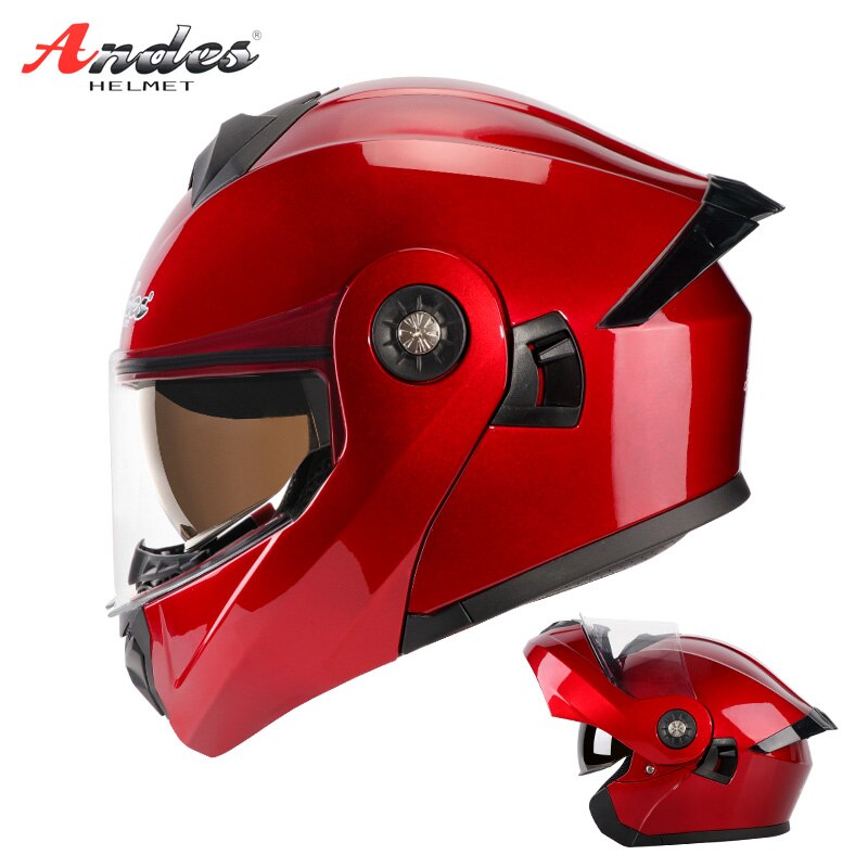 Motorcycle flip up Helmet Men Women Casco Moto Full Face Helmet Motorbike Motocross Moto Helmet Crash Casco Moto for kids: double lens-4