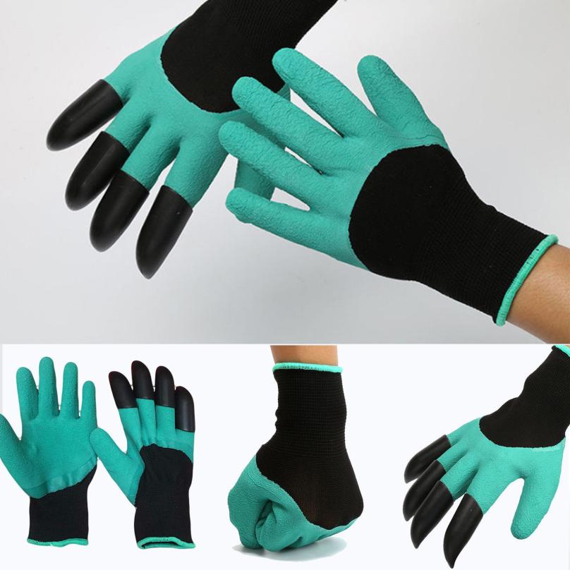 1 paar MOONBIFFY Tuin Handschoenen met 4 ABS Plastic Klauwen voor tuin Graven Planten