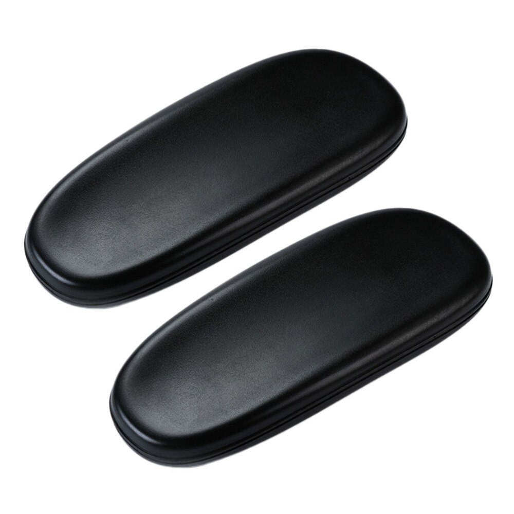 2pcs Office Chair Armrest Universal PU Leather Replacement Chair Arm Pads (Black)