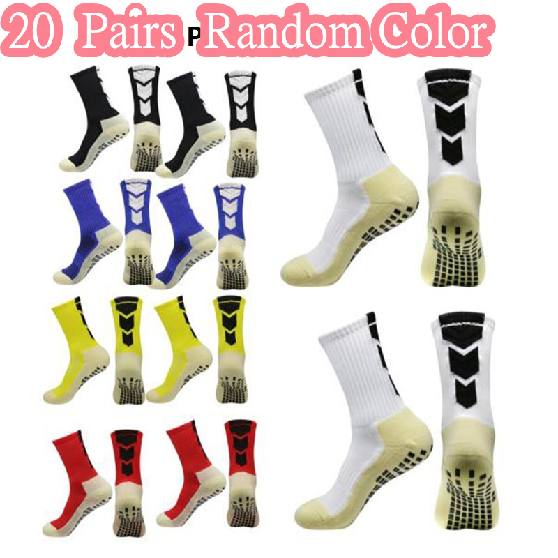 1/20 paires anti-dérapant chaussettes de Football hommes femmes anti-dérapant Football basket-ball Tennis Sport chaussettes poignée cyclisme équitation chaussettes 38-46 2025