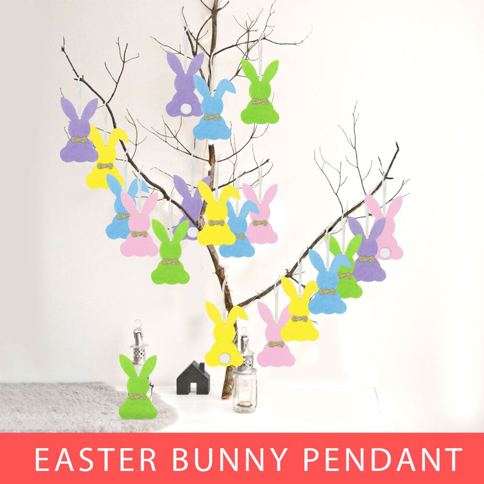 Lapin 5 couleurs 2021x9.5 cm, décoration de pâques, à suspendre et à offrir, fait à la main, fournitures de fête d'anniversaire pour la maison, 5.5