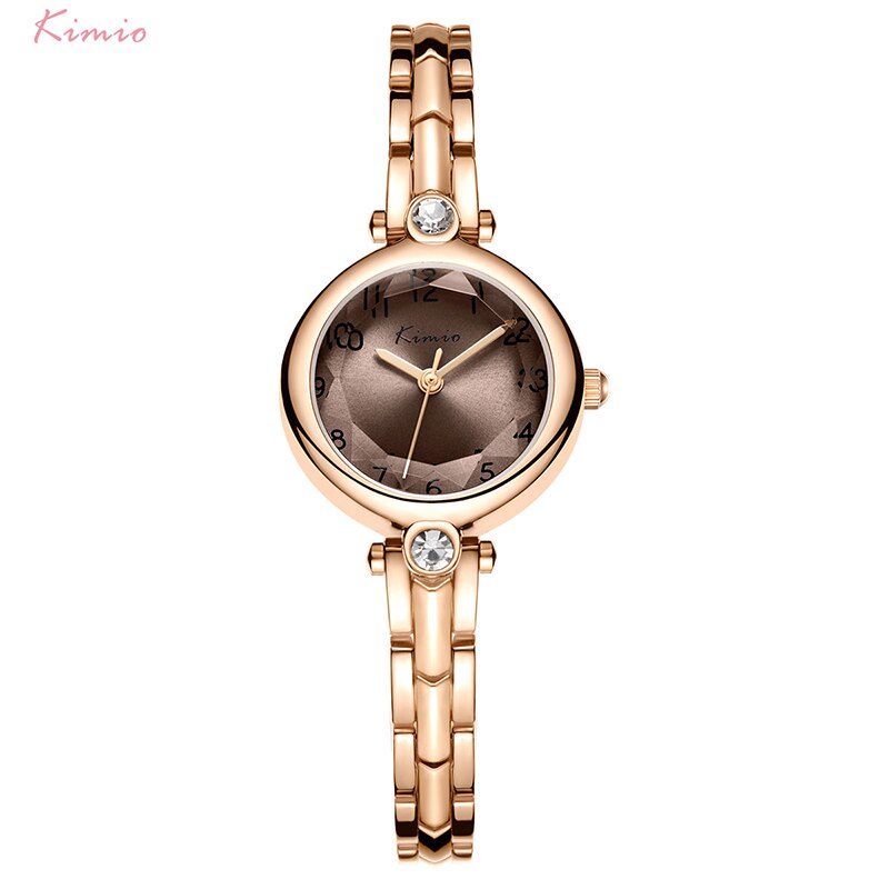 Kimio luksus rhinestone quartz ur rustfrit stål armbånd ure casual vandtæt armbåndsur dame kjole ur: 3303