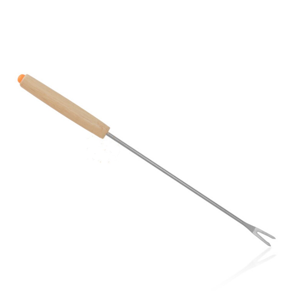 Spot 6 delar uppsättning ekhandtag schweizisk ostfondue choklad dessertgaffel rostfritt stål 24 cm