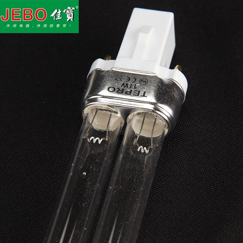 JEBO UV Sterilizer Water Filter Light Tube Replacement 2-pin G23 Base Linear Twin Tube UV-C Germicidal Ultraviolet Light Bulb