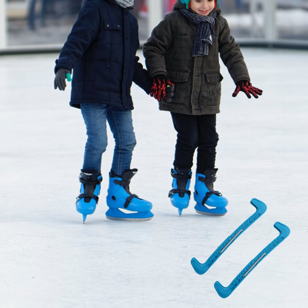 1 Pair Ice Guards Adjustable Ice Walking Guards Ice Hockey Figure Protector Covers (Lake Blue)