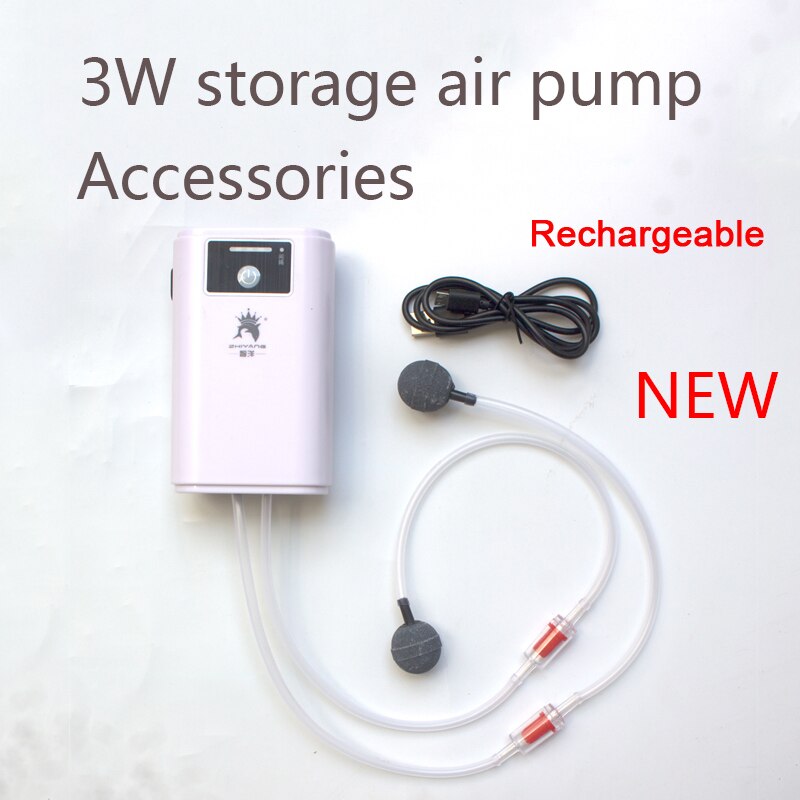 mini akwarium USB pompa powietrza tlenu Protable samochód natleniony akwarium odkryty wędkowanie AC/DC akumulator litowy akumulator: nowy 3W akcesoria