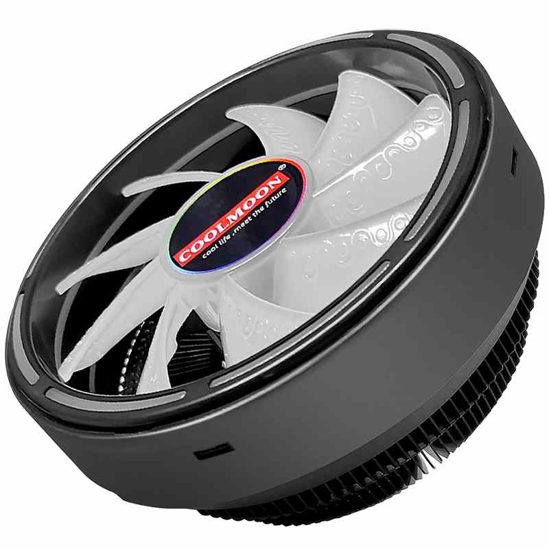 Coolmoon CPU Cooler Radiator 3PIN Low Noise RGB Cooling Fan Air Heatsink For Intel LGA Intel LGA 151X/775 AMD FM2/FM1/AM3+/AM4