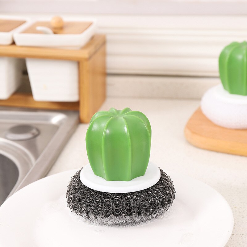 cactus Pentola Pennello Da Cucina Spazzola di Pulizia Palla A Filo Spazzola per Lavare I Piatti Pennello a prova di Olio E facile da Pulire Cucina di Casa accessori