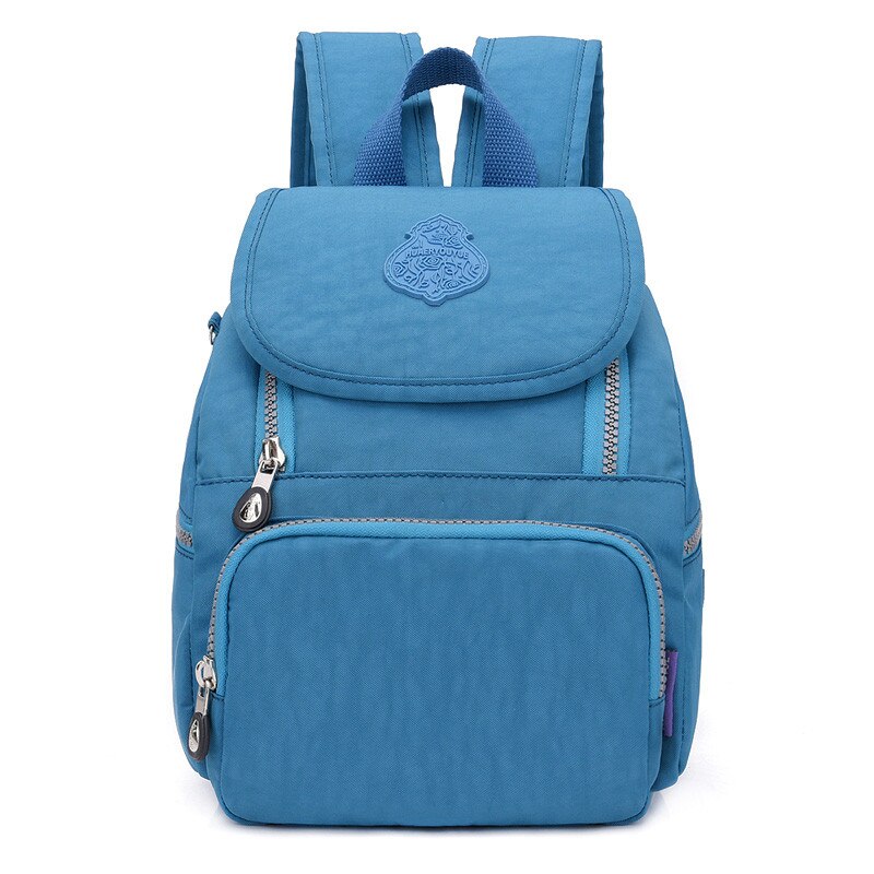 Nylon Rucksack Backpack Female Casual Women's Little School Bags For Teenage Girls Preppy Lady Backpack Feminina Mochila: Sea Blue