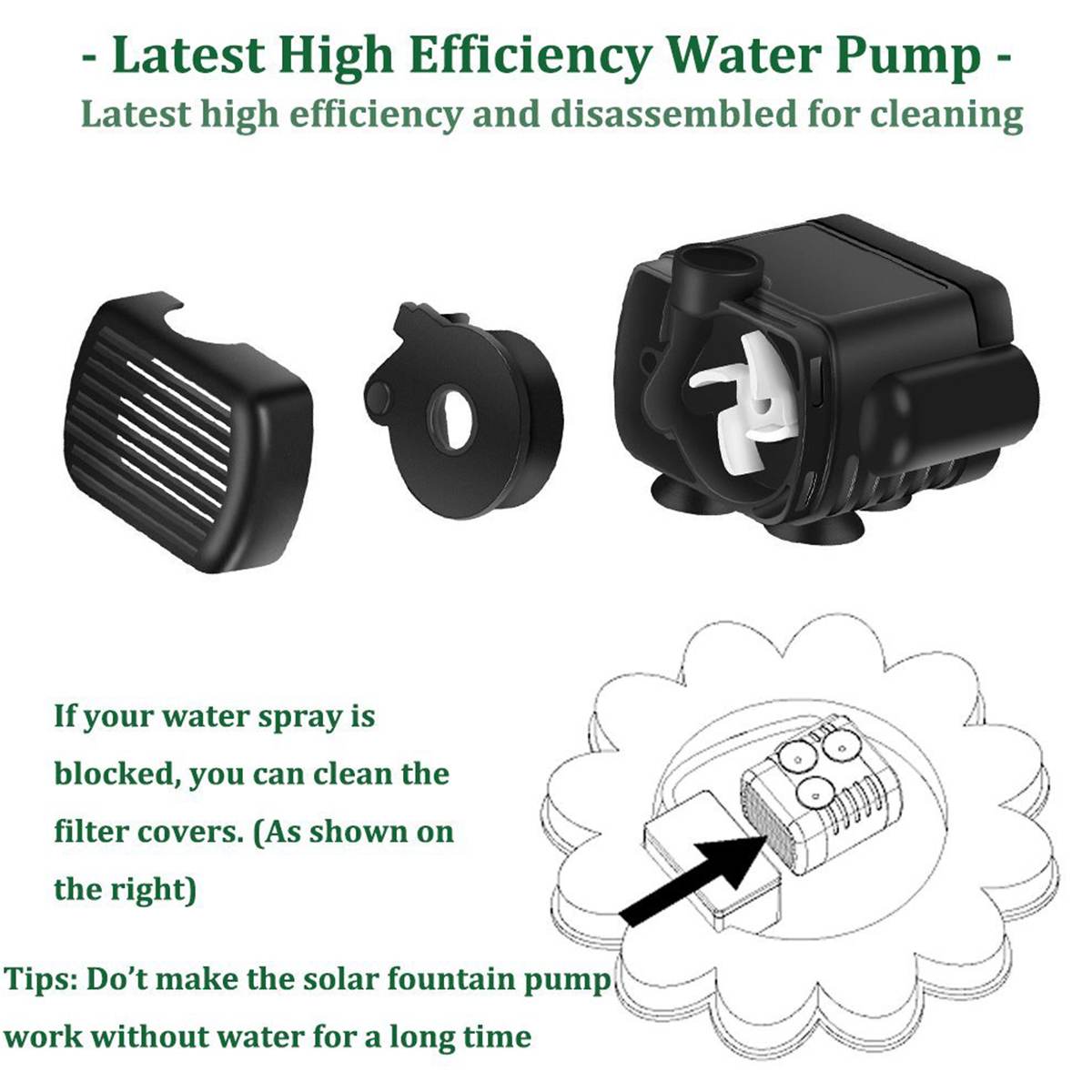 Solar Powered Fountain Outdoor Garden Water Fountain Pump for Lake Pond Pool Gardening Aquarium Garden Decoration Supplies