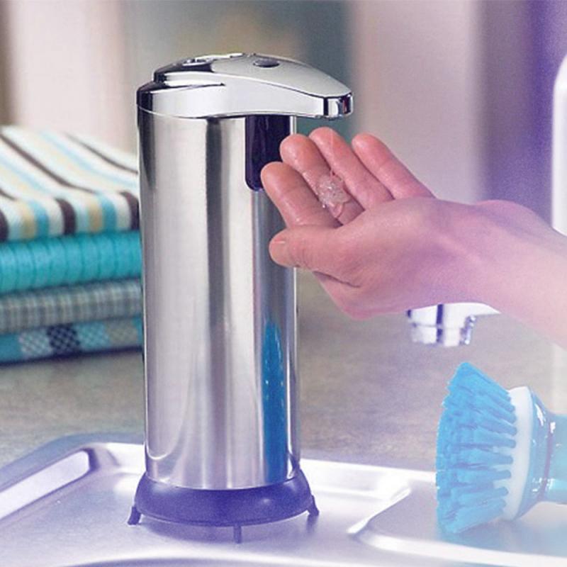 250Ml Zeepdispenser Rvs Zeepdispenser Touchless Automatische Zeepdispenser Voor Keuken Badkamer Hand Wash Machine
