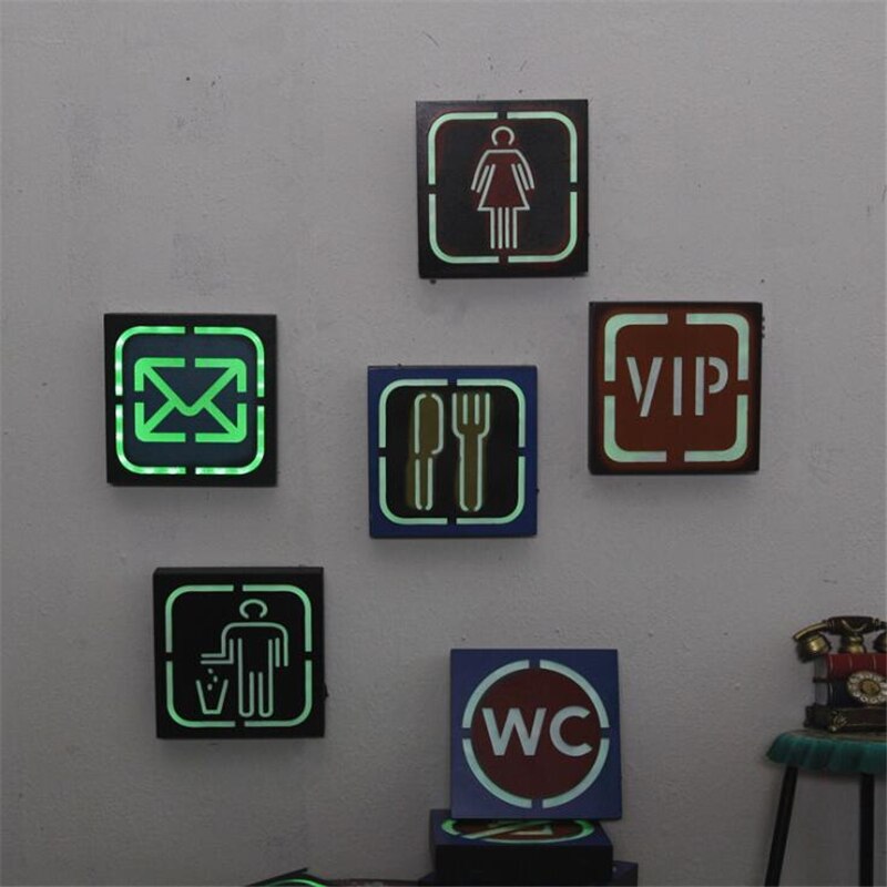 Vintage decoation Retro Iron LED Lightbox Neon Sig... – Grandado