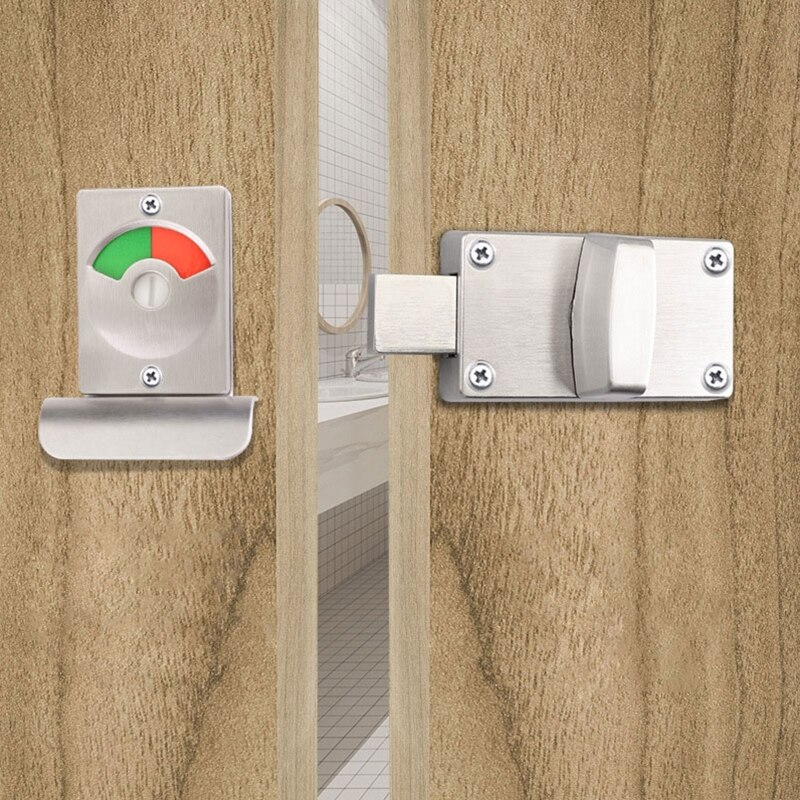 Privacy Occupied Public Toilet Latch Hardware Stainless Steel For Bathroom Indicator Door Lock WC Dressing Room Vacant Engaged