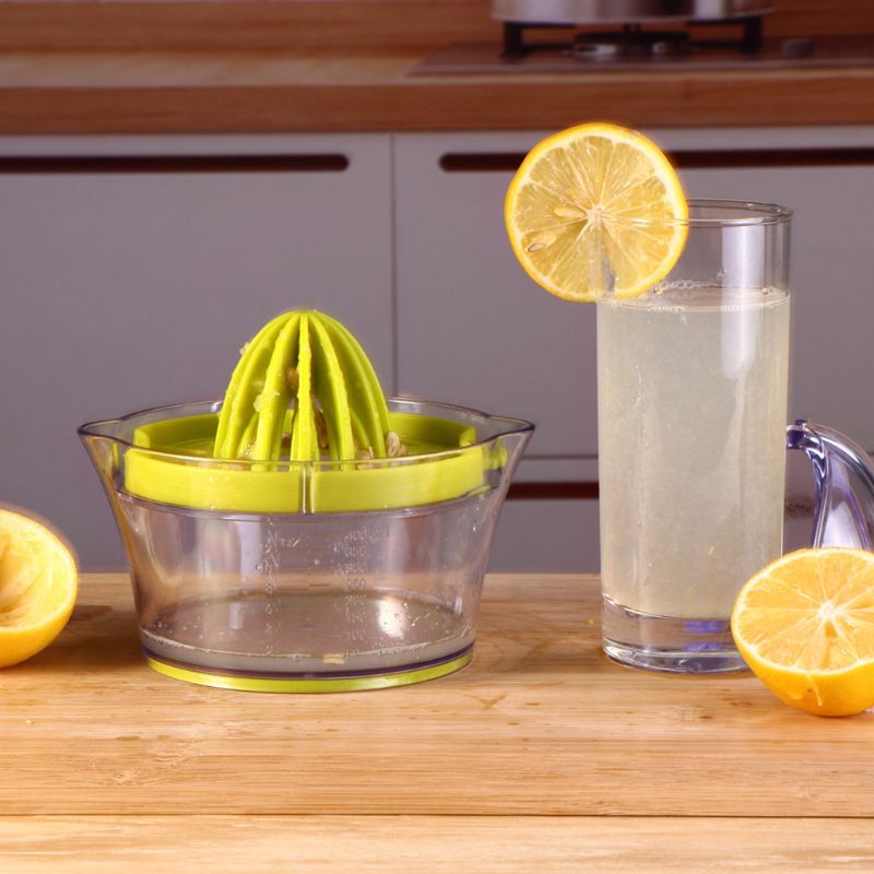 Citronpress med behållare 4 in 1 manuell apelsinjuicer 400ml multifunktion lime citrusfruktpress