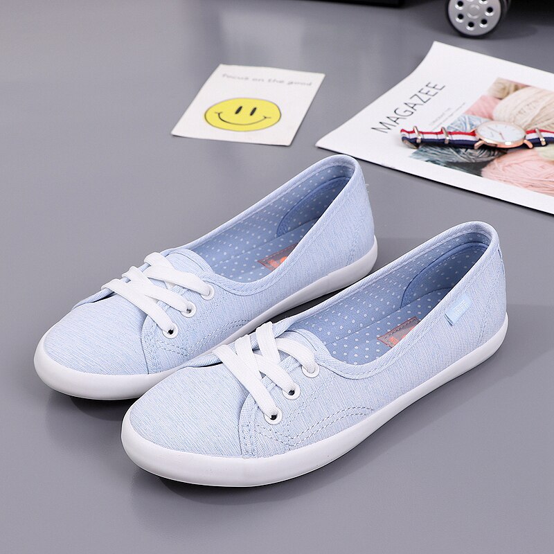 Frauen Lace Up Leinwand Flache Herbst Faulenzer Weiblichen Atmungsaktive Feste Bequeme Faul Schuhe Damen Turnschuhe Casual Schuhe