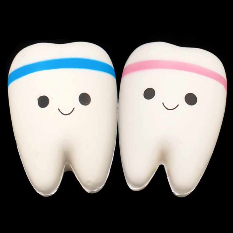 1pc Dental Teeth Shape Squeeze Toy Soft PU Foam Tooth Doll Cute Cartoon Hand Spinner Stretchy Relax Squishy Toy Dentist