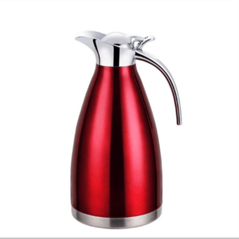 2l Stainless Steel Water Bottle Double-wall Vacuum Insulated Pot Coffee Pots Thermal Carafe Insulation Jug Flask: Red