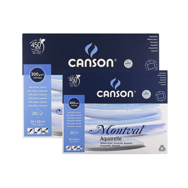 Canson-Papel de acuarela Original de Francia, 300g/m2, pintura de acuarela, 8K/16K/32K, 12 hojas, suministros de arte