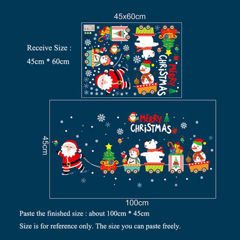 Cartoon Wall Sticker Christmas Window Stickers DIY Decals Murals Christmas Santa Claus Household Xmas Year Decor