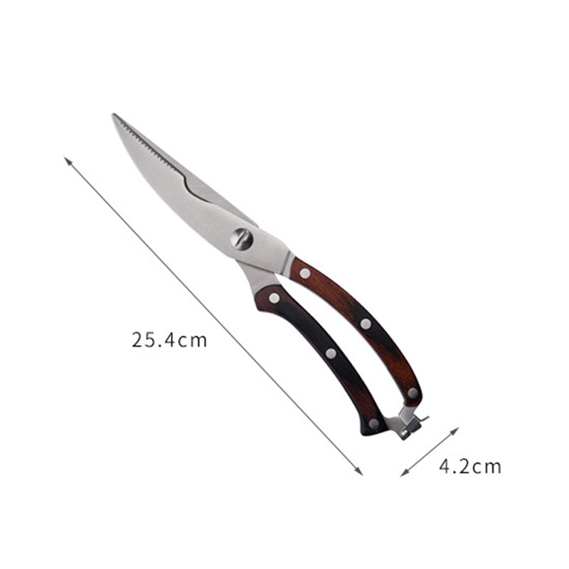 Multifunktions rostfritt stål kycklingben fisk grönsakssax kniv kökssax skärare prylar verktyg 25.4*4.2cm