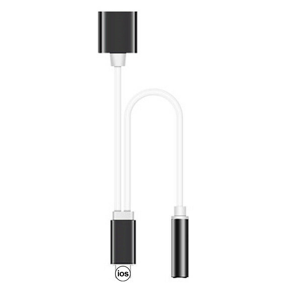 2 In 1 Draagbare Hoofdtelefoon Jack 3.5Mm Audio Jack Kabel Adapter Oplader Voor Iphone 7/8/X Hoofdtelefoon Opladen Muziek Call