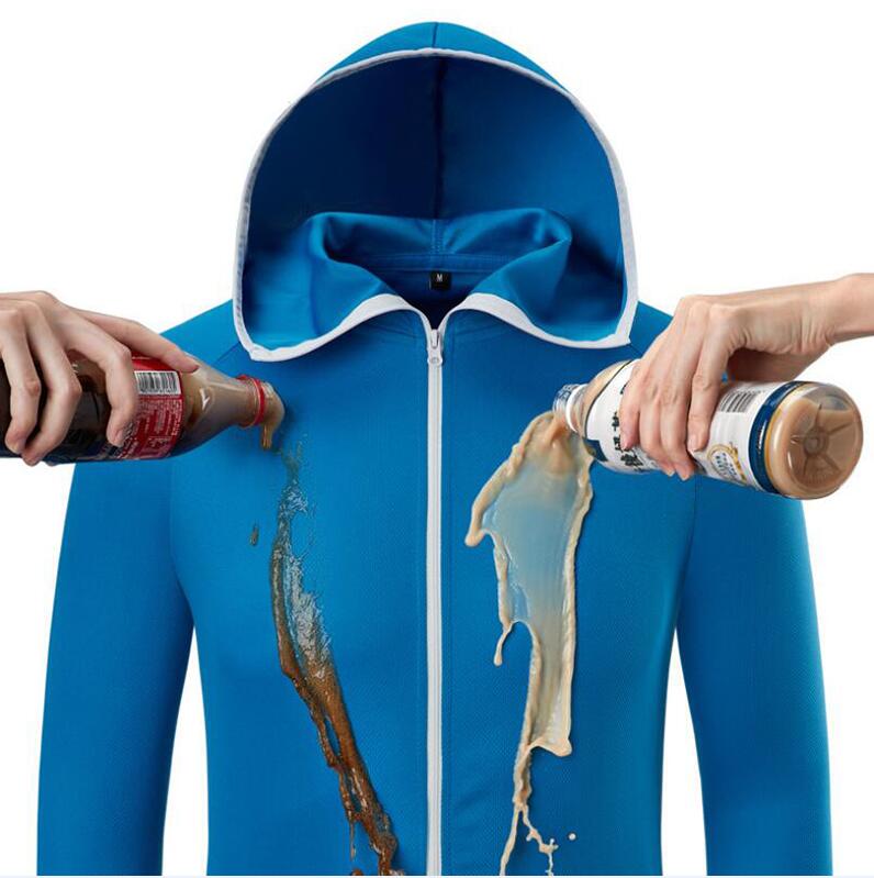 Ropa de pesca tecnología hidrofóbico hielo seda pesca ropa al aire libre Camping senderismo chaquetas impermeable Anti-Fouling de secado rápido: M / Blue