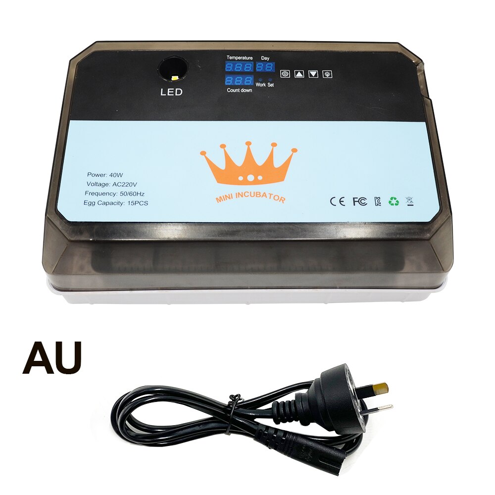 15 Egg Fully Automatic Incubator Automatic Brooder High Hatching Rate Hatchery Equipment Chicken Incubator Quail Brooder: AU Plug