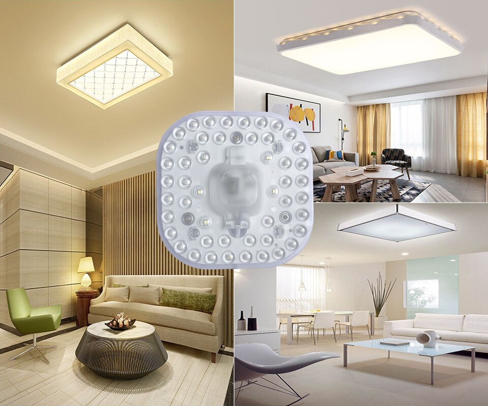 Led modul lys ac /dc 12v 24v 36v 50v 24w energibesparende udskift loftslampe lyskilde bekvem installation