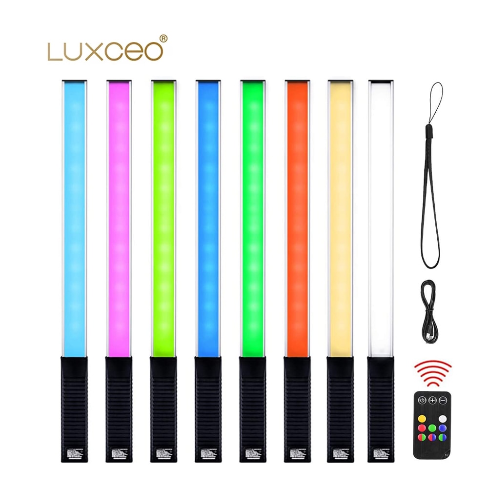 LUXCEO Q508A RGB LED Video Licht Zauberstab Rohr Fotografie Lampe Fernbedienung 8 Farbe 3000K-5750K Foto beleuchtung für foto Video