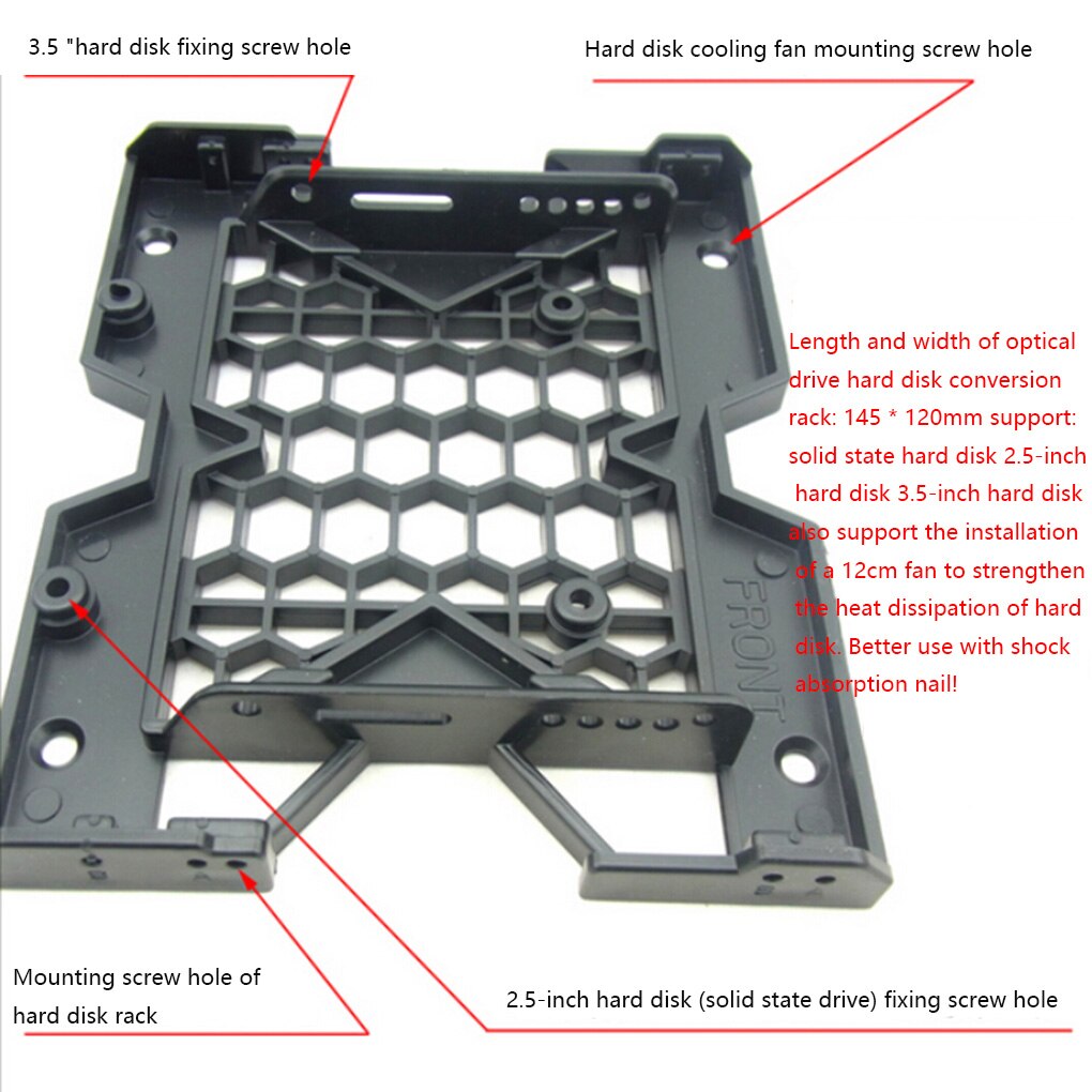 5.25 Optical Drive Position To 3.5 Inch 2.5 Inch SSD Adapter Bracket Dock Hard Drive Holder PC Enclosure