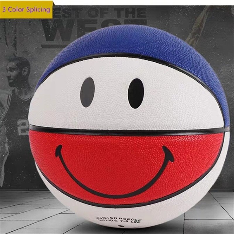 Men Youth 5#/7# Sports Basketball Smile Patterns Indoor Outdoor Training/Competition Basketballs Birthday