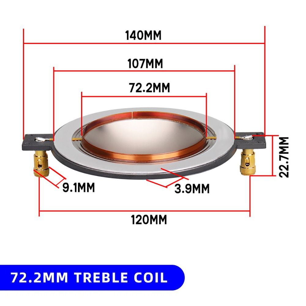 1pc schwarz 34,4 44,4 1, 5 51,3mm Kern Kupferdraht Hochtöner Schwingspule Membran Titan Film Höhen lautsprecher Höhen spule Reparatur: Blau