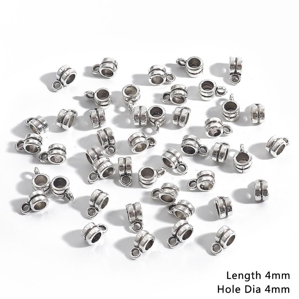 20pcs Bail bead Connector Charms 4-9MM Antique Silver Necklace Clasps for DIY Jewelry Findings Accessories: 05