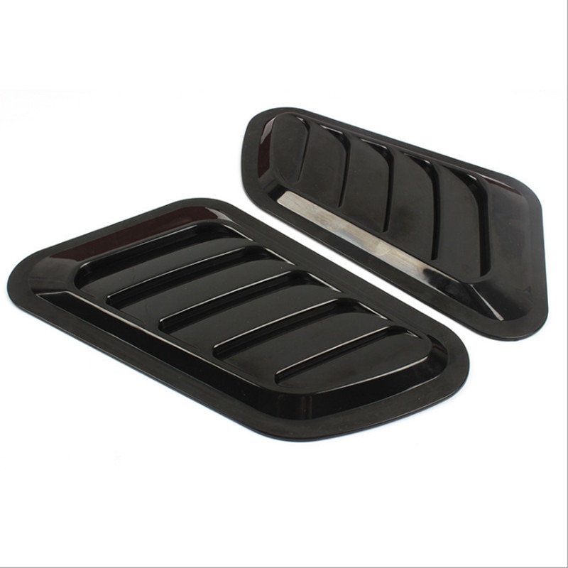 Car Air Flow Vent Intake Hood Scoop Stickers Auto Bonnet Cover Fender Sticker Black/ Carbon Fiber: black