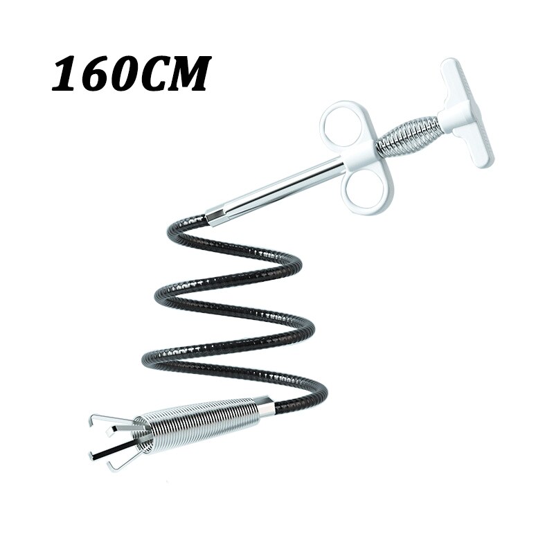 Sewer Pipe Unblocker Kitchen Sink Cleaning Hook Bathroom Hair Pipe Dredge Tool Sewer Toilet Cleaning Clog Plug Hole Remover Tool: White 160cm