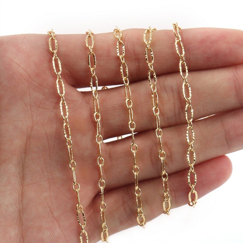 1 Meter Koper Oval Link Chain Paperclip Vierkante Kabel Ketting Armband Kettingen Bevindingen Voor Sieraden Maken Levert Accessoires: Oval Link Chain