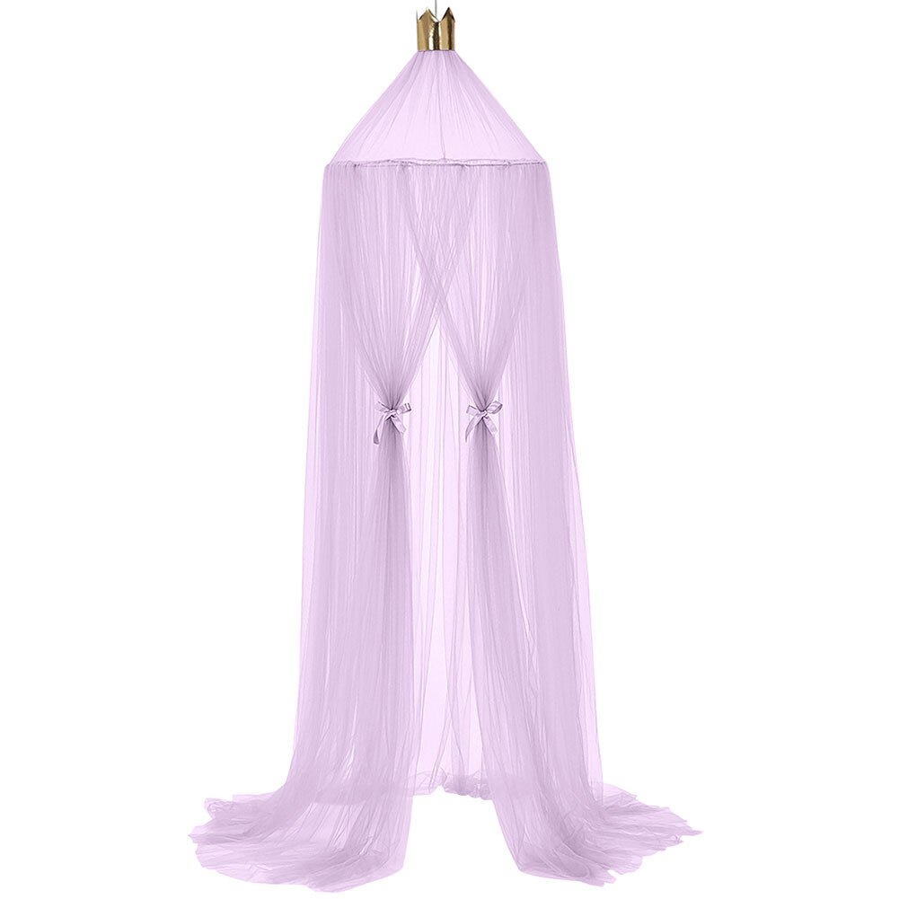 Korona namiot wiszące dziecko koronki dzieci pościel okrągły kopuła baldachim robić łóżka netto kurtyna domu łóżko szopka płaszcz wątek zestaw robić gry dla dzieci: fioletowy