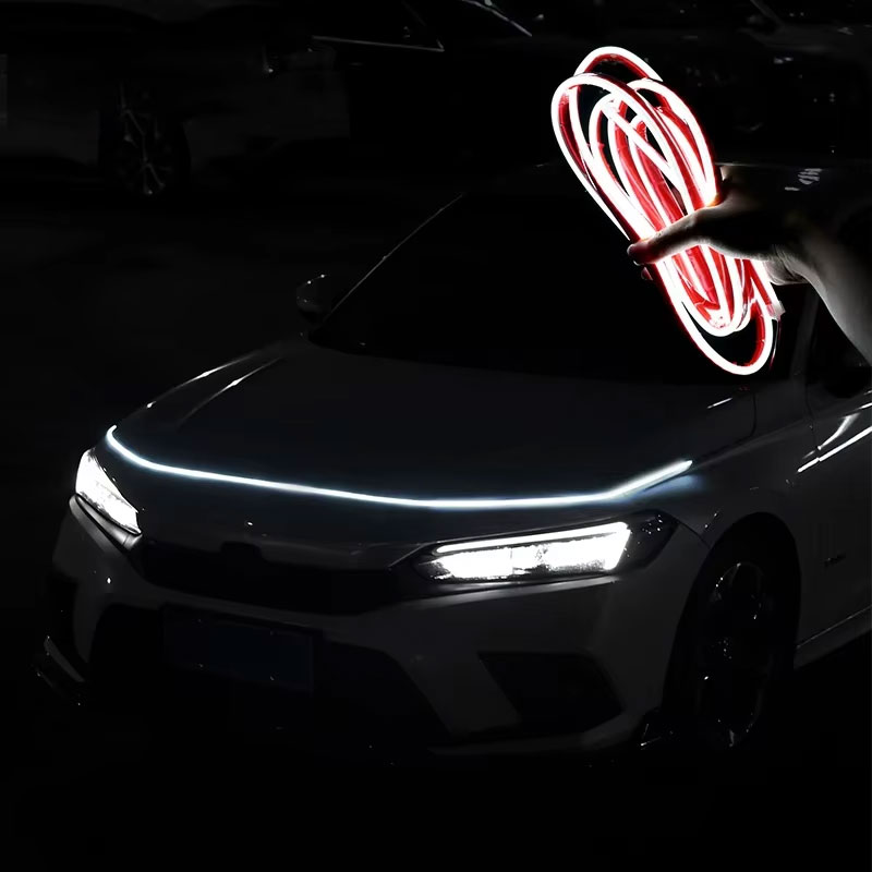 Bande lumineuse Led pour capot de voiture, lampe décorative, Flexible, feux de jour DRL, bandes de phares automobiles, accessoires de voiture