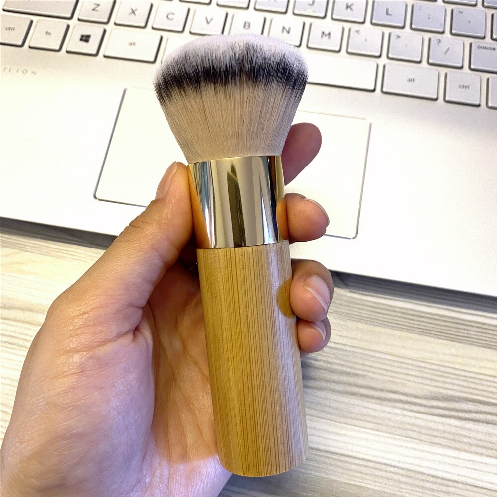 The Buffer Airbrush Finish Bamboo Foundation Makeup Brush - Dense Soft Synthetic Hair Flawless Beauty Cosmetics Blender Tools