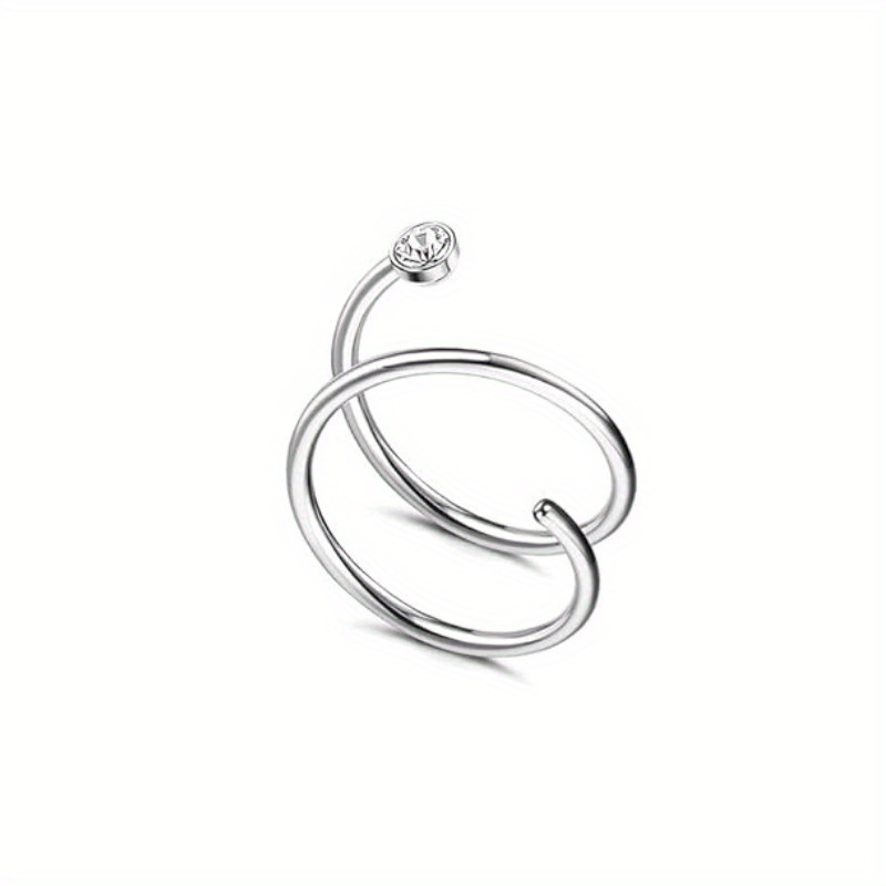 Drperfect 20G Acero inoxidable doble nariz aro espiral Luna estrella mariposa serpiente pendientes de aro retorcidos para mujer: Color dorado