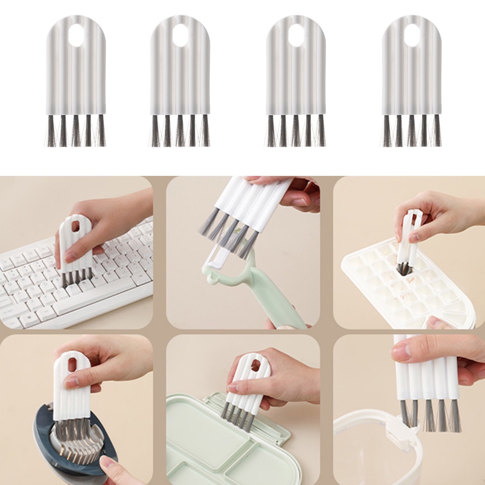 Multifunctionele Toetsenbord Reinigingsborstel Spleet Thermos Cup Deksel Toetsenbord Fles Mondborstel Gebogen Handgreep Reinigingsborstel