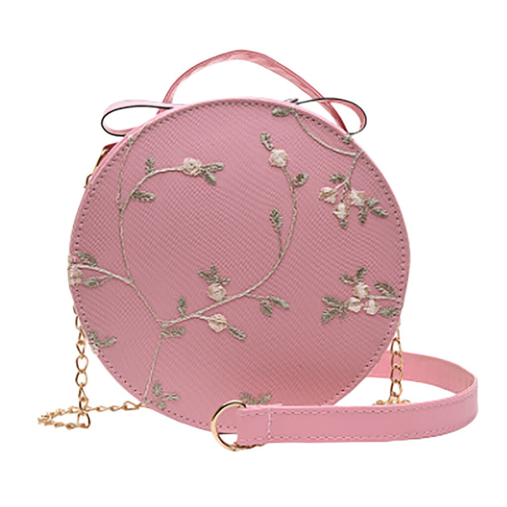 Femmes dentelle frais sac à main sac à bandoulière couleur unie petit sac rond étudiants du collège en plein air sac eau: PK