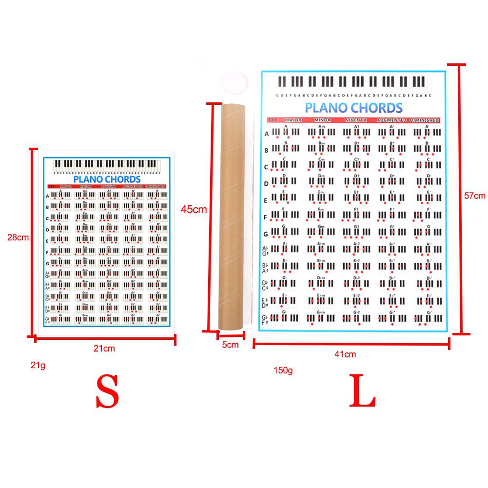 Piano Chord Practice Chart Students Learning Fingering Poster Teachers Keyboard Music Lessons Teaching Handy Guide Chart